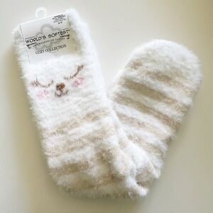 Worlds Softest Socks Cozy Collection Bunny Socks Rabbit Stripes Size 6-11